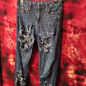 american eagle distressed high waisted jeans